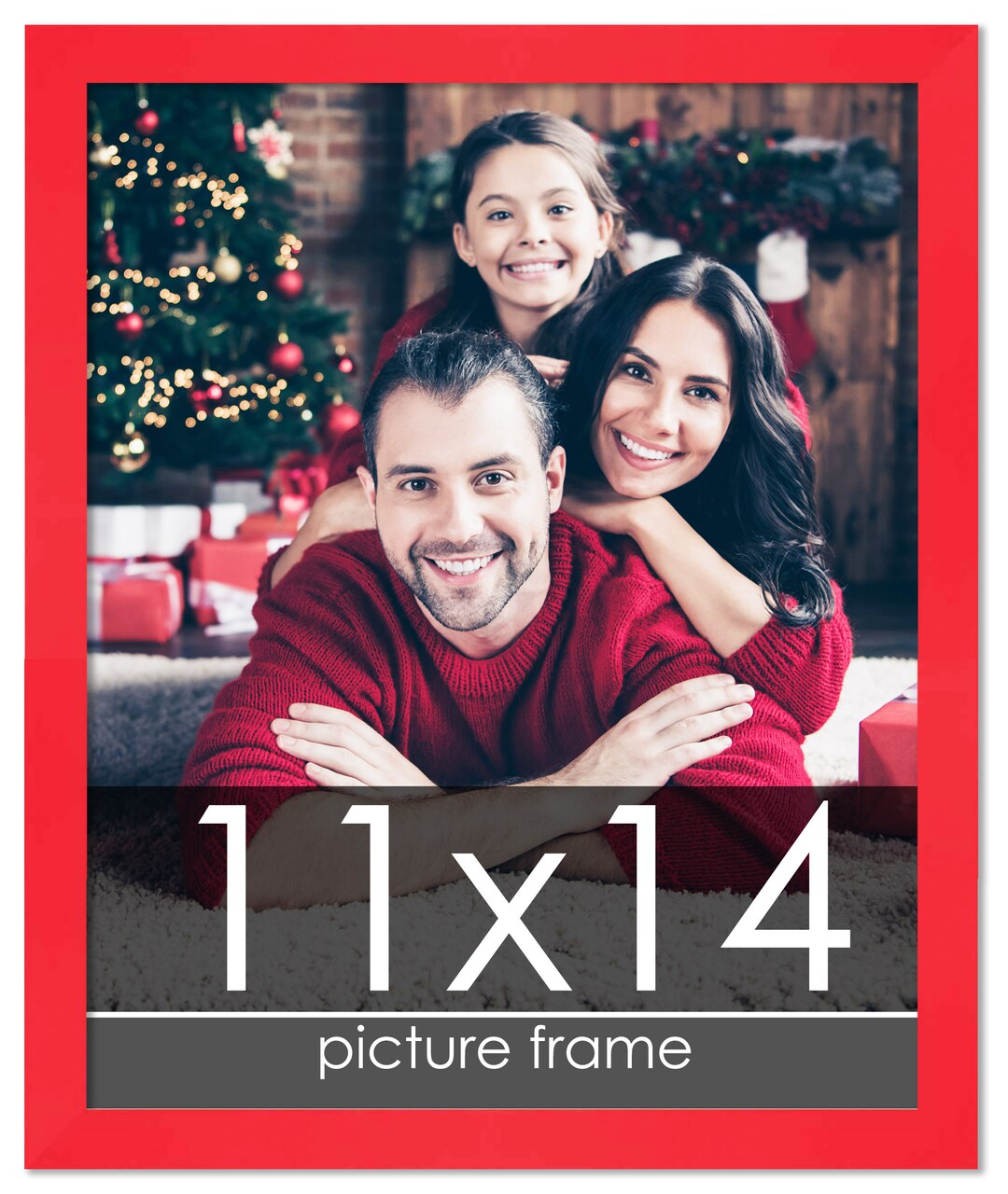 Photo Size Classic Modern Red Frame - UV Acrylic, Foam Board Backing, Hanging Hardware